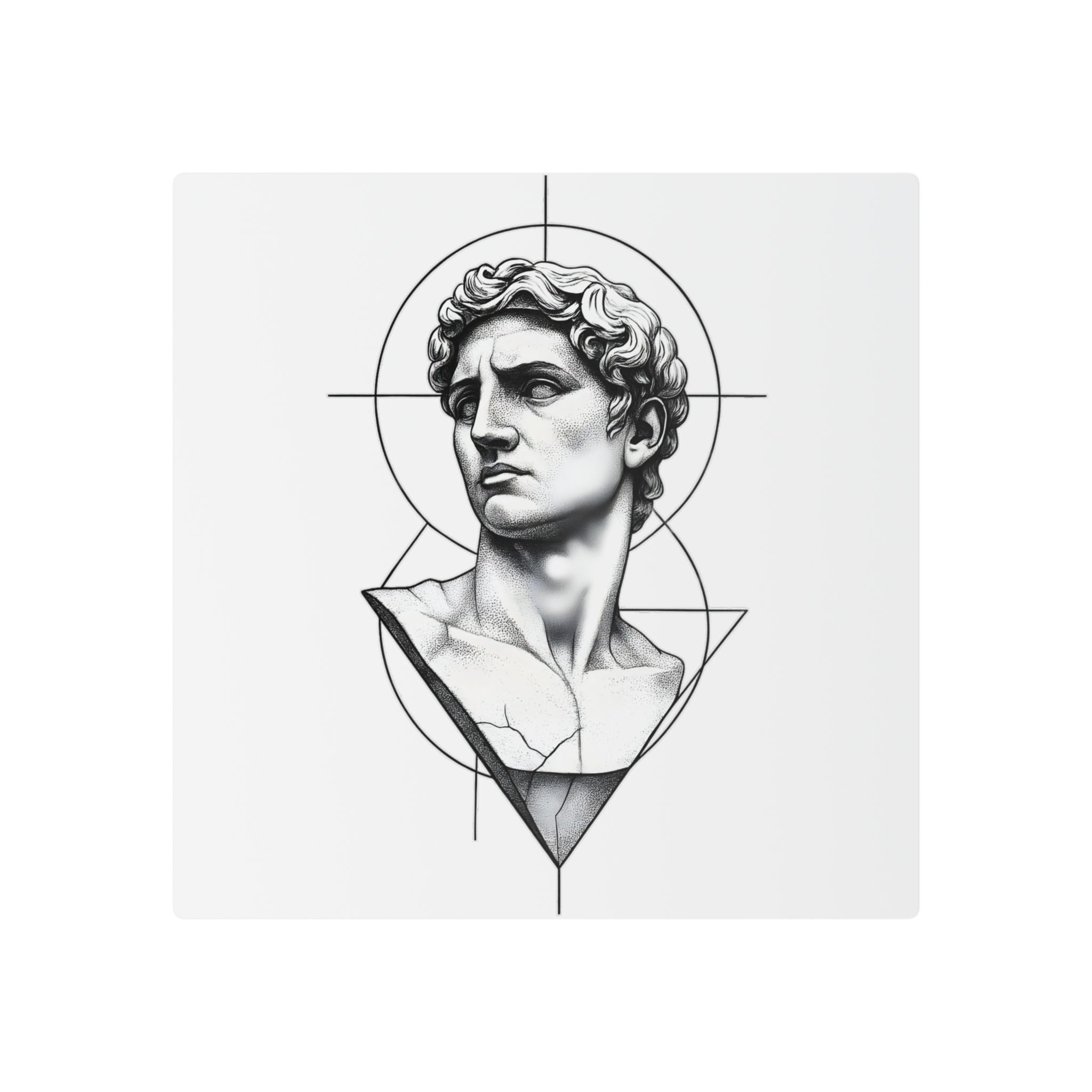 Temporary Tattoos - Geometric Classical David Bust Temporary Tattoo