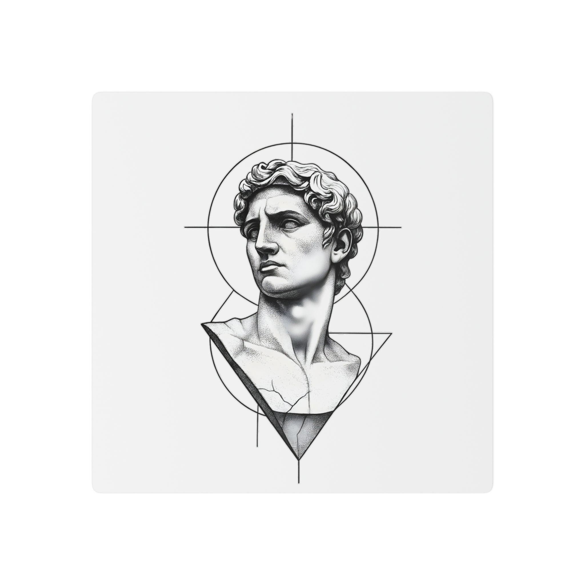 Temporary Tattoos - Geometric Classical David Bust Temporary Tattoo