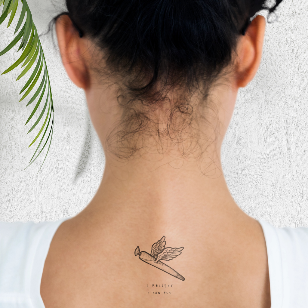 Temporary Tattoos - Flying Joint Weed Temporary Tattoo