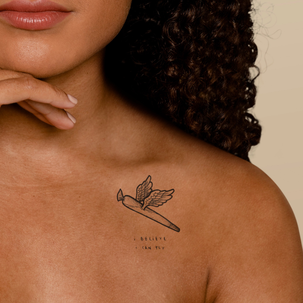 Temporary Tattoos - Flying Joint Weed Temporary Tattoo