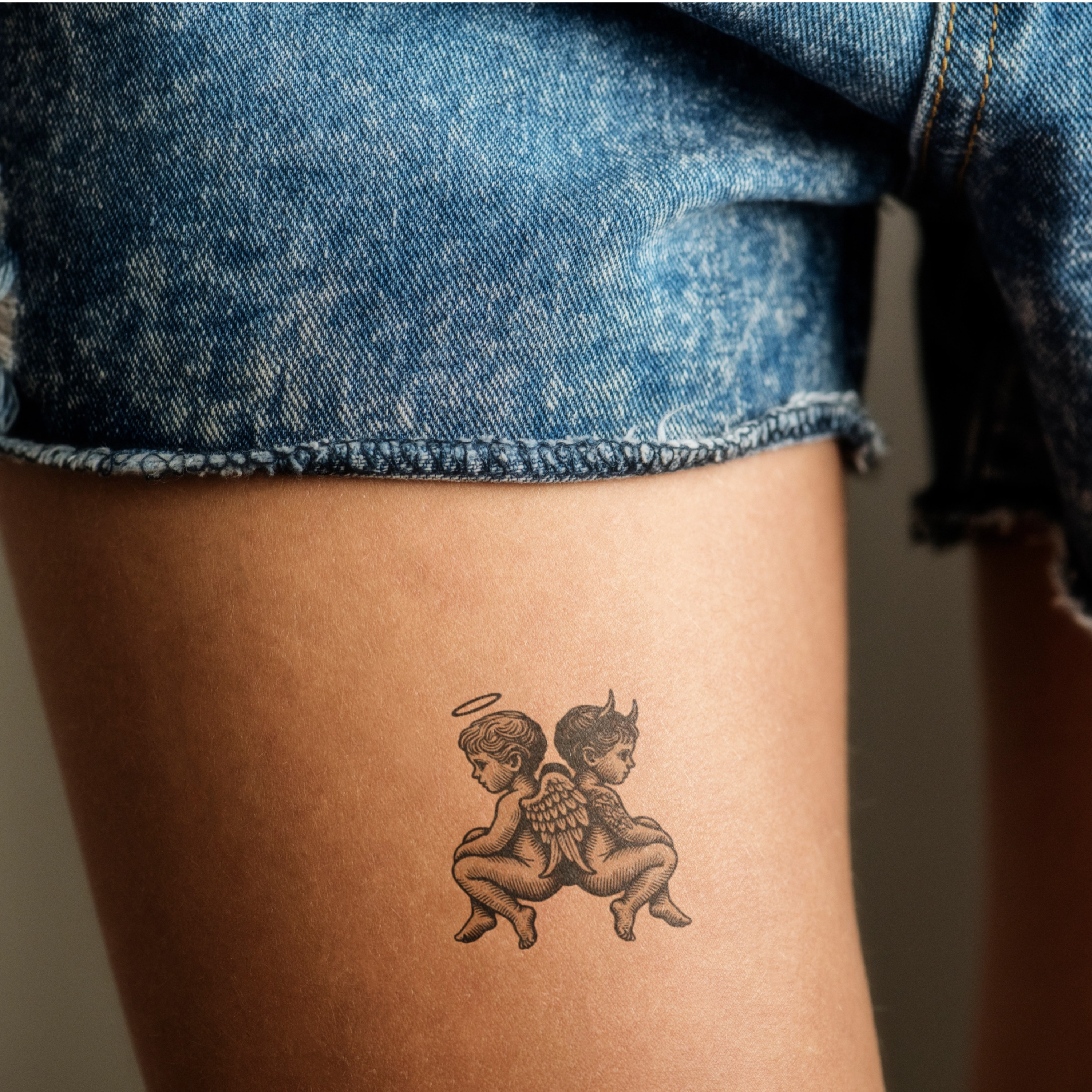 Temporary Tattoos, Angel & Devil Temporary Tattoo