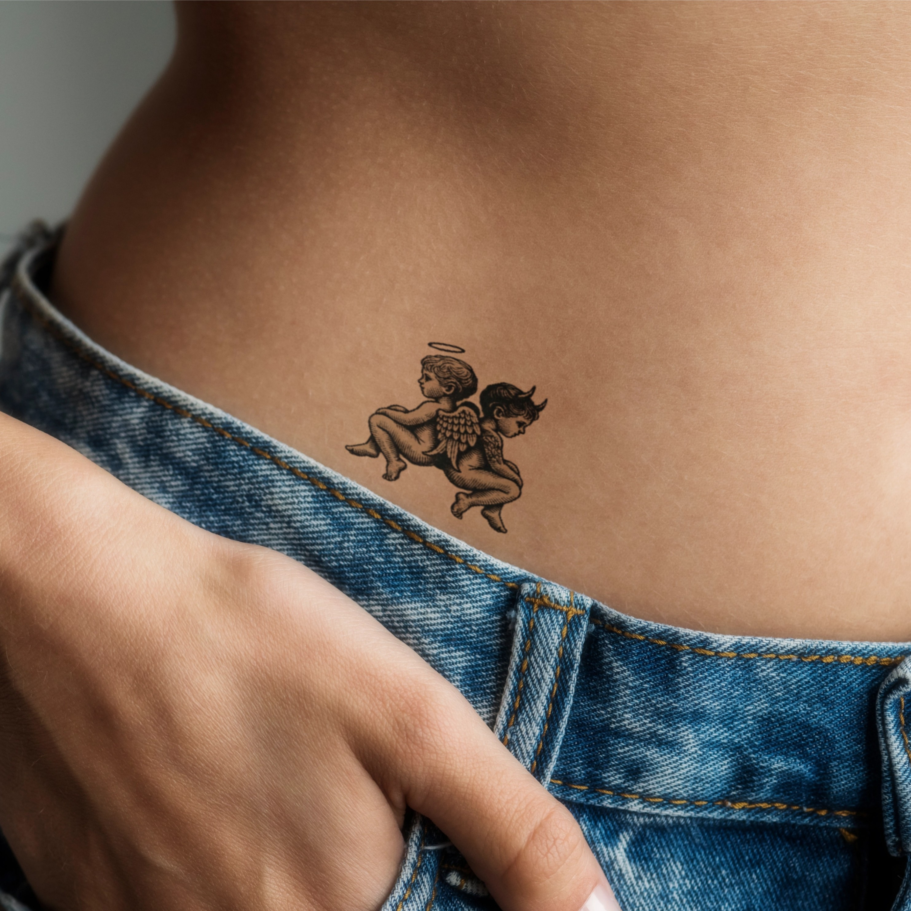 Temporary Tattoos, Angel & Devil Temporary Tattoo