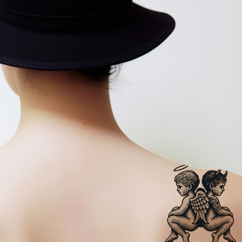 Temporary Tattoos, Angel & Devil Temporary Tattoo