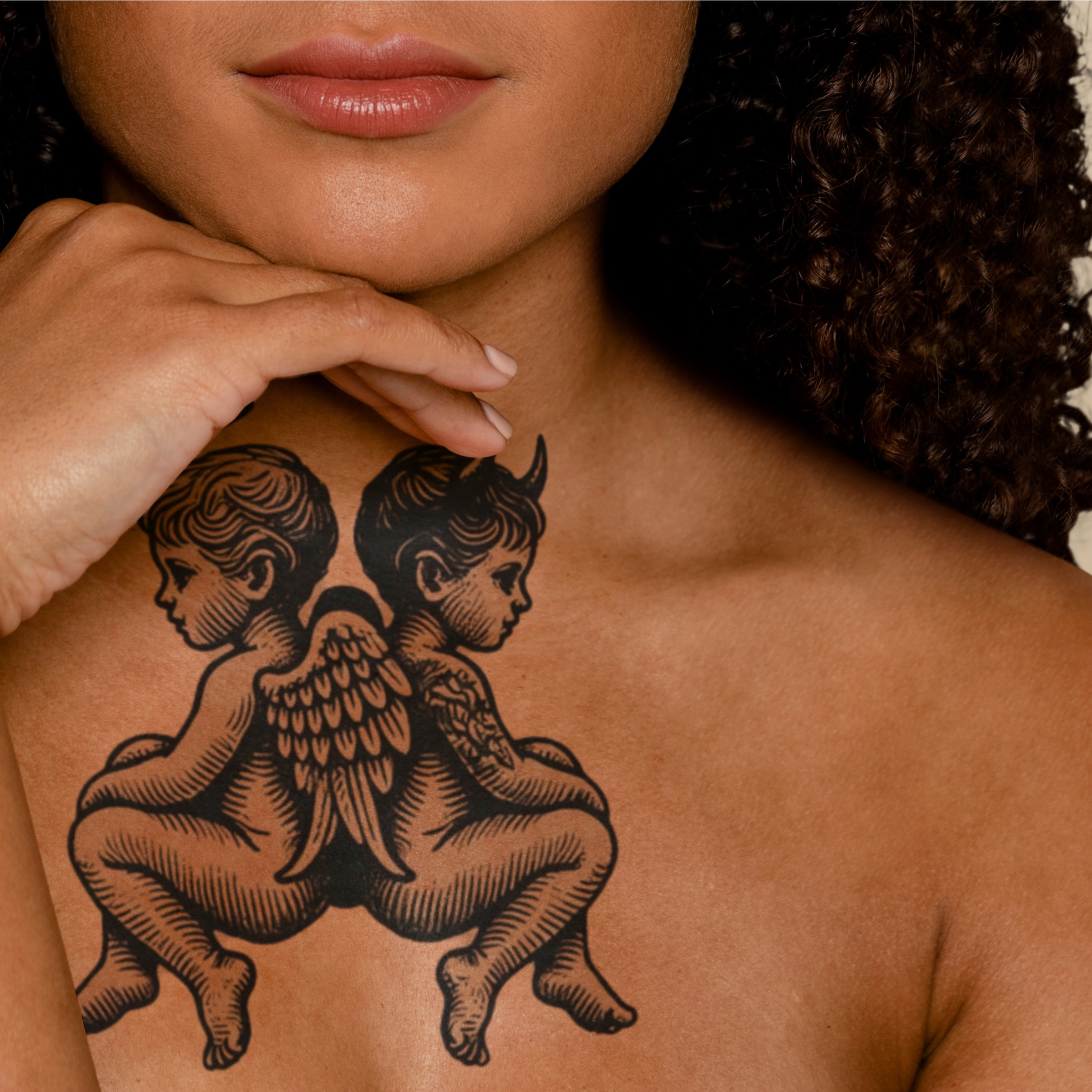 Temporary Tattoos, Angel & Devil Temporary Tattoo