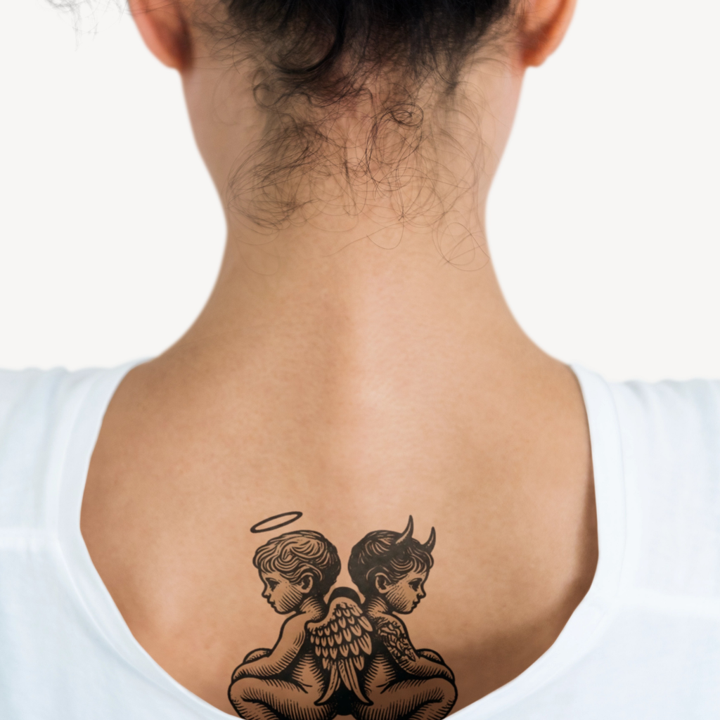 Temporary Tattoos, Angel & Devil Temporary Tattoo