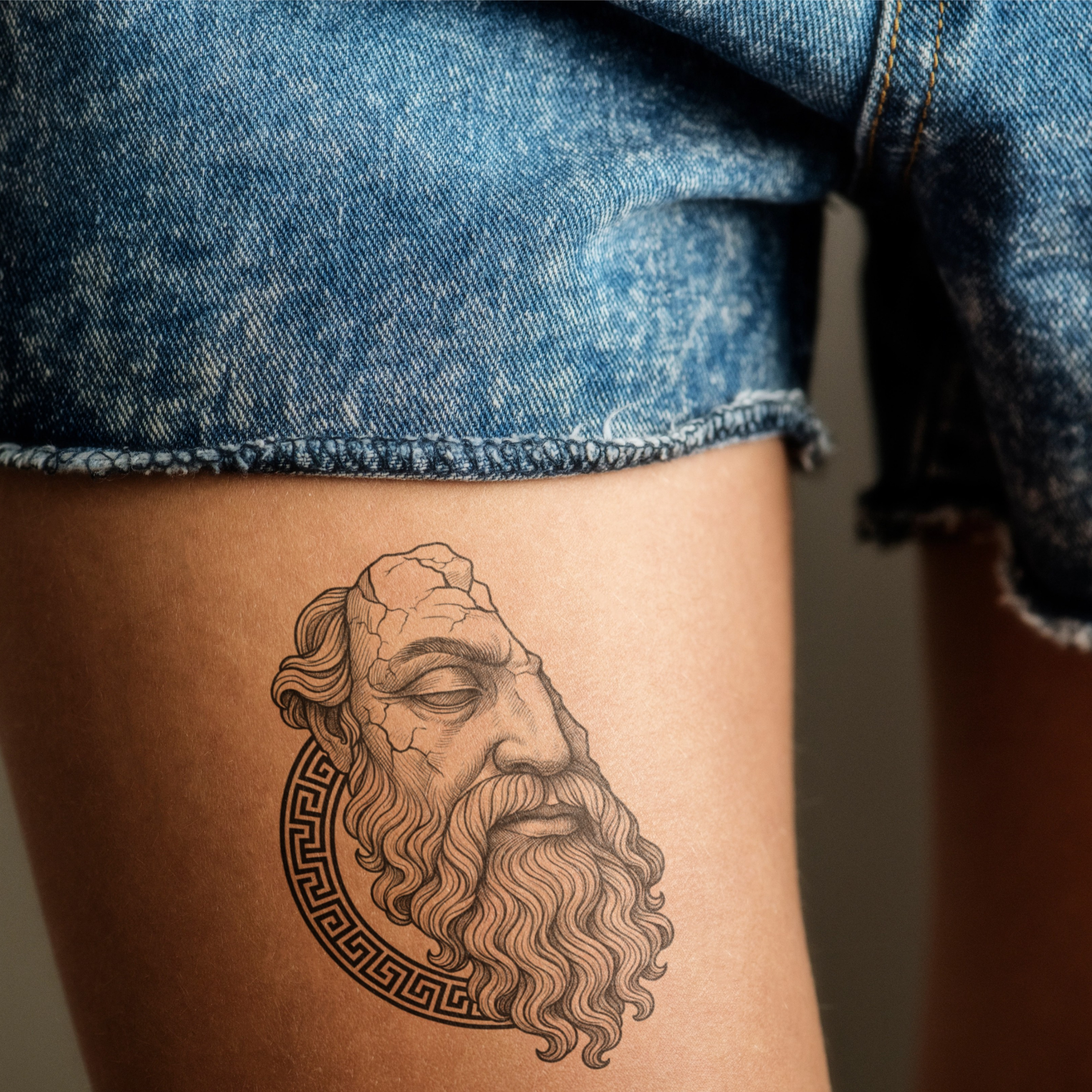 Temporary Tattoos, Greek God Statue Temporary Tattoo