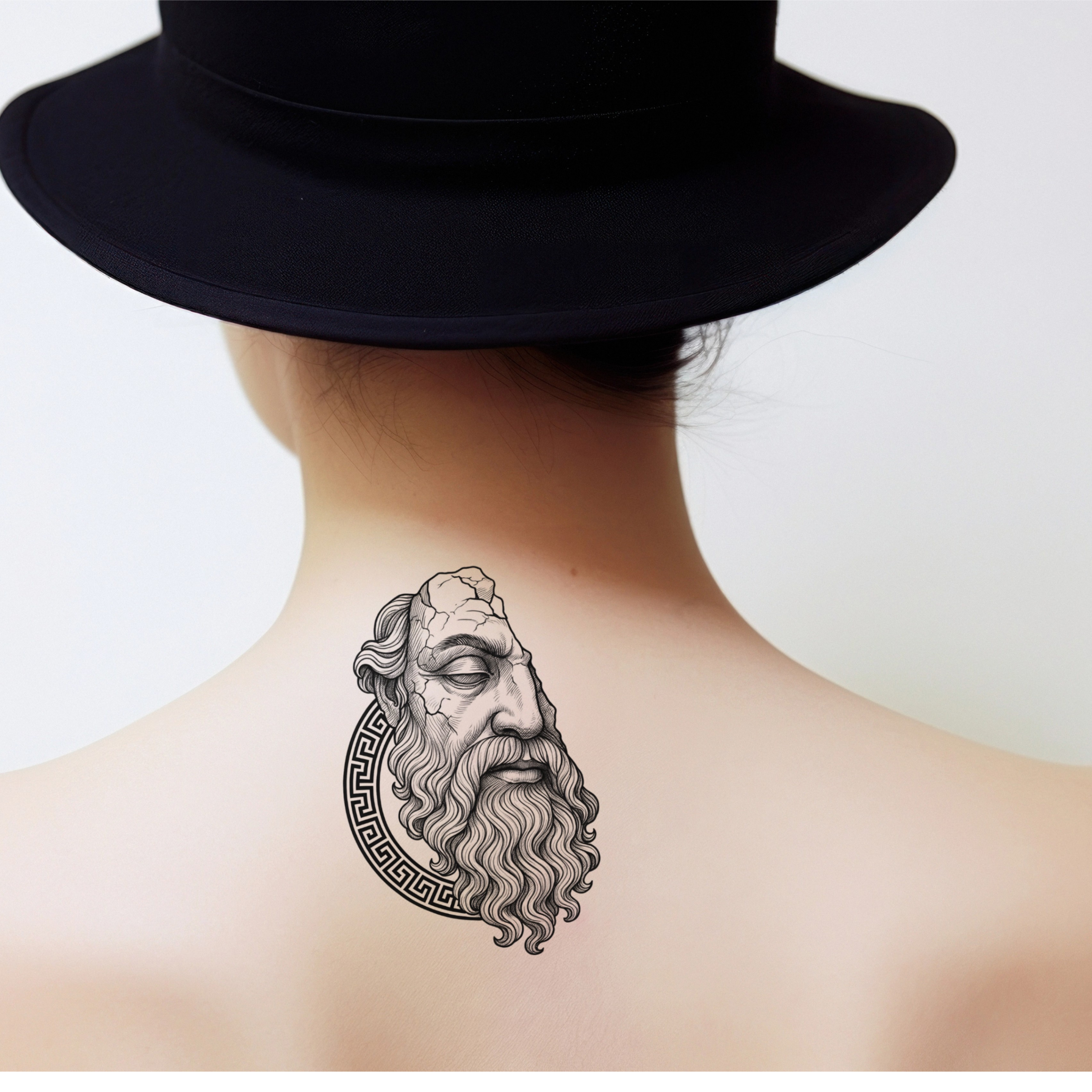 Temporary Tattoos, Greek God Statue Temporary Tattoo