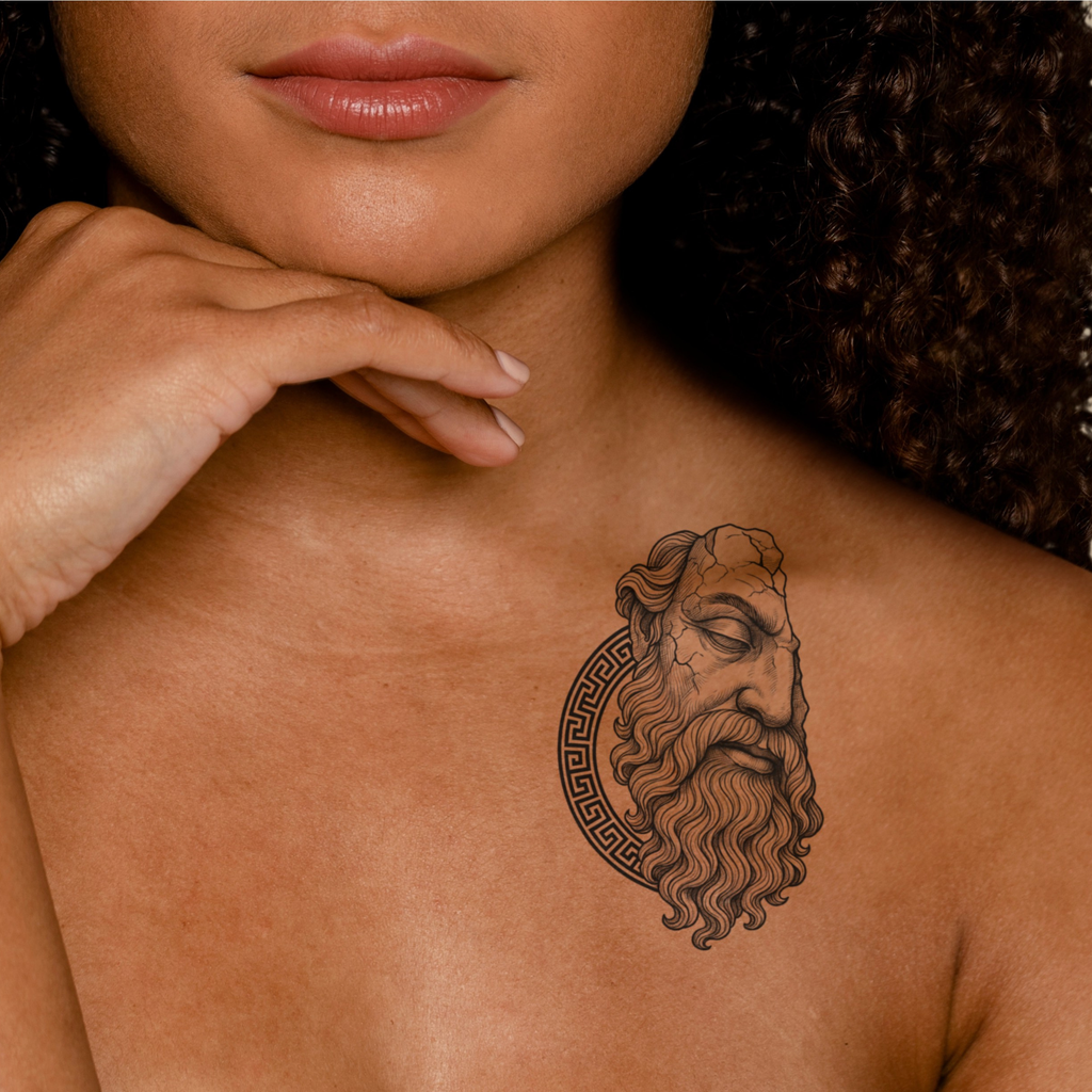 Temporary Tattoos, Greek God Statue Temporary Tattoo