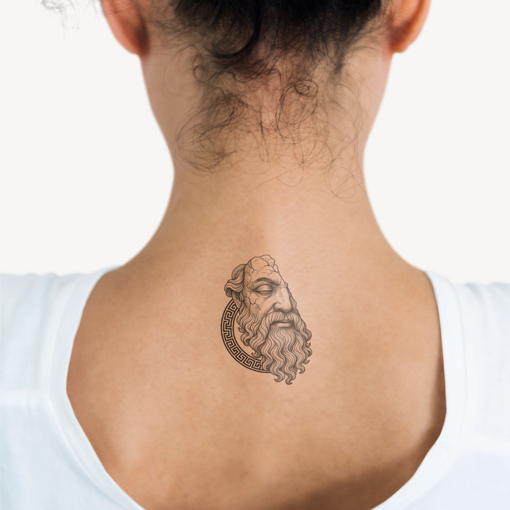 Temporary Tattoos, Greek God Statue Temporary Tattoo