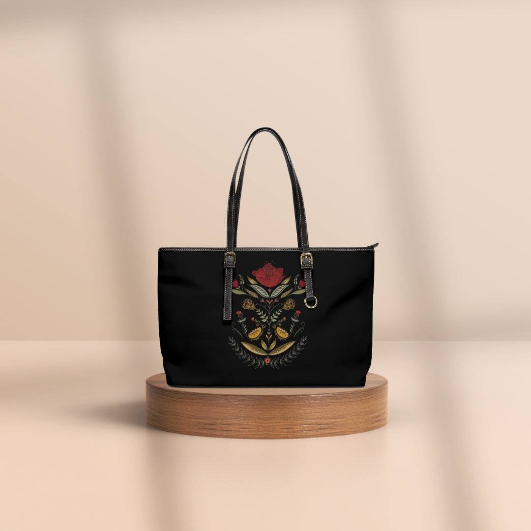 Black Leather Shoulder Bag | PINKKODE