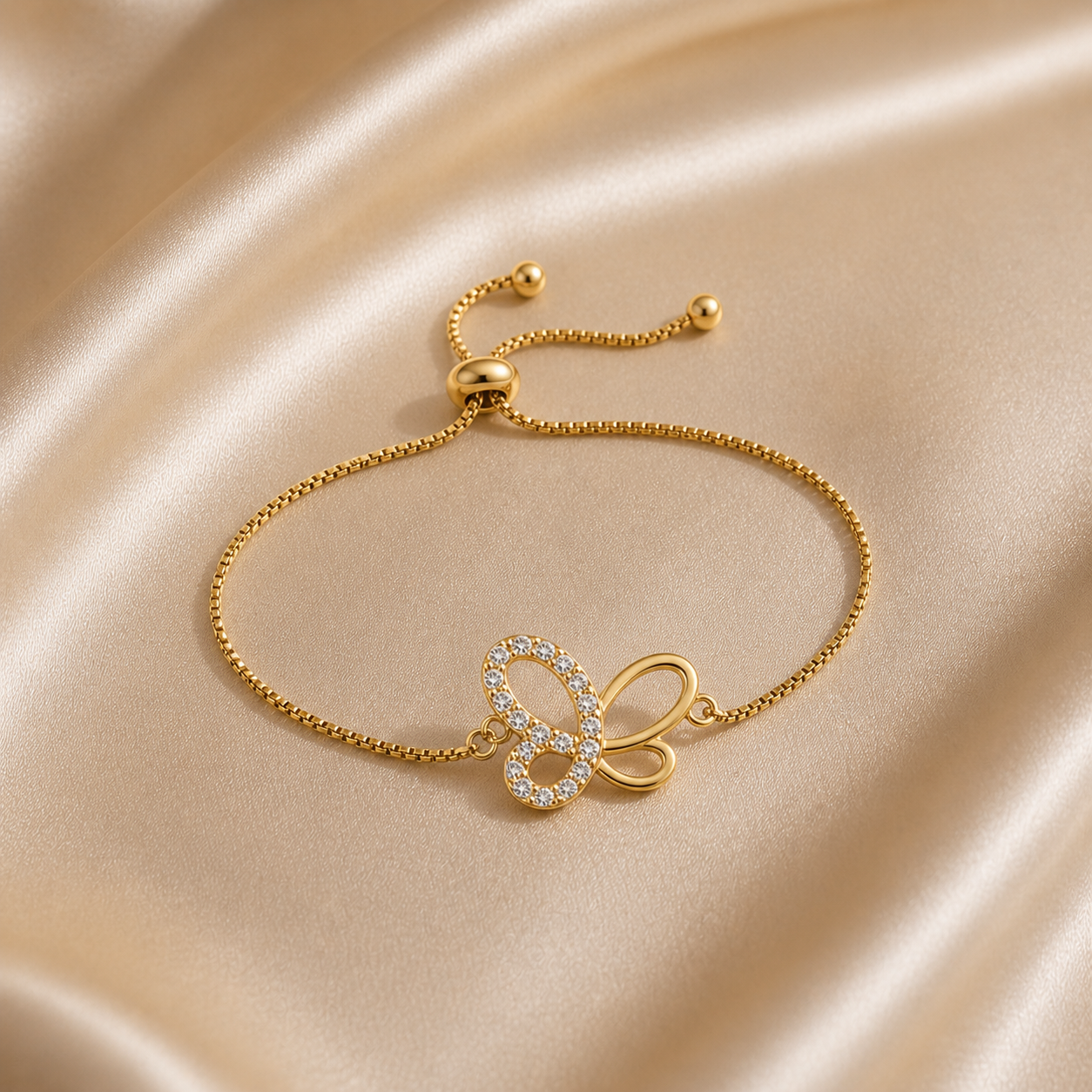 Bracelet papillon plaqué or femme Pinkkode