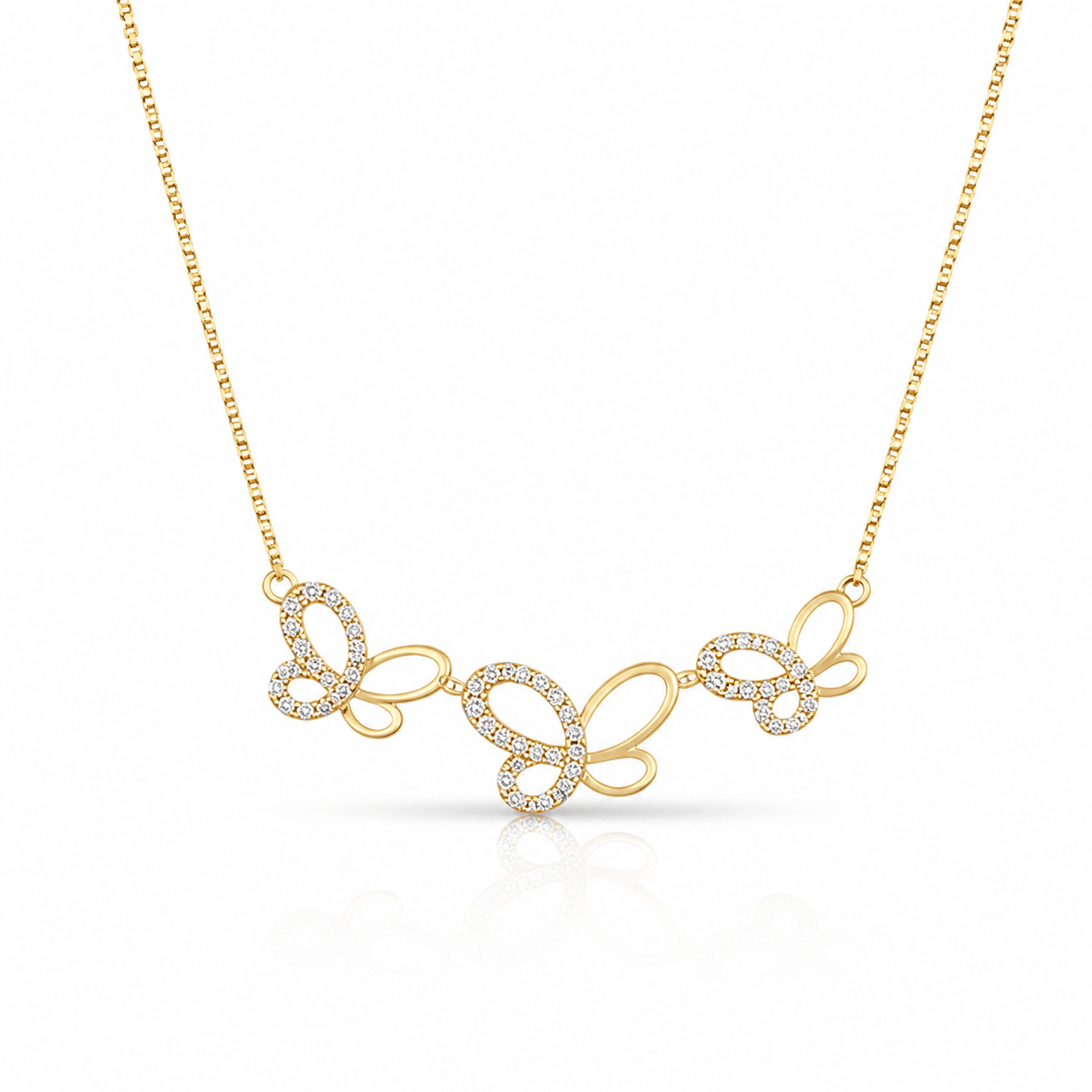 Collier papillon femme plaqué or élégant Pinkkode Maroc